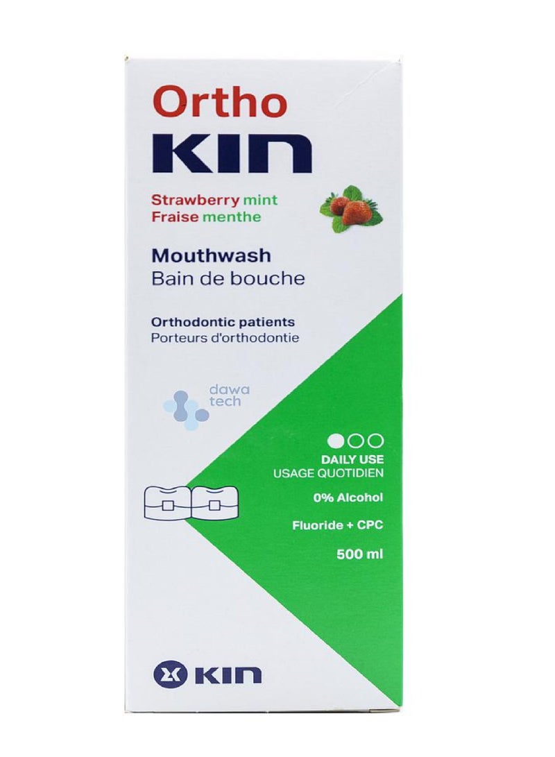 Kin Ortho Strawberry Mint Mouthwash 500ml