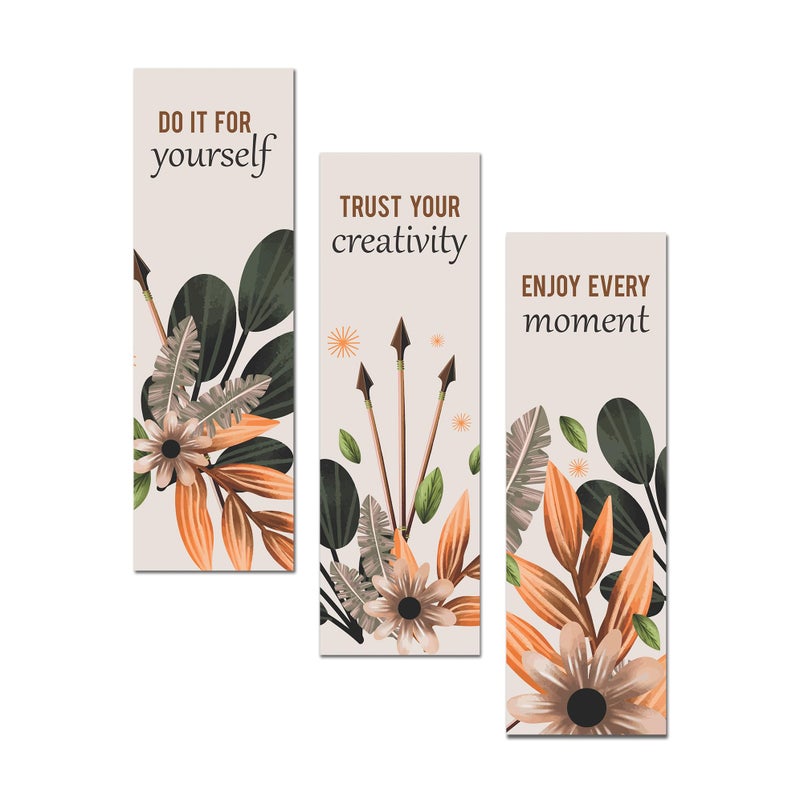 Twinster Aesthetic Wooden Wall Hanging For Home Décor, Living Room, Bedroom, Office Decoration Item| Motivational Art Patterns |Boho Design | Gifting Item |Pack Of 3 (Design 7) - Image 1