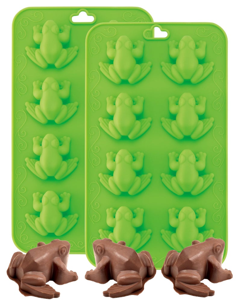 The Kosher Cook Passover Silicone Frog Molds - Chocolate, Candy, Jelly and Ice Tray in Fun 10 Plague Frog Shape - Pesach Seder and Kitchen Accessories by The Kosher Cook - 2 Pack - Image 1