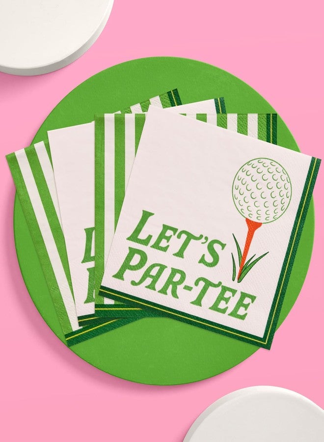 xo, Fetti Golf Napkins - 24 Paper Napkins | Golf Party, Birthday, Tee Time, Country Club, Green Striped, Sports Decor - Image 4