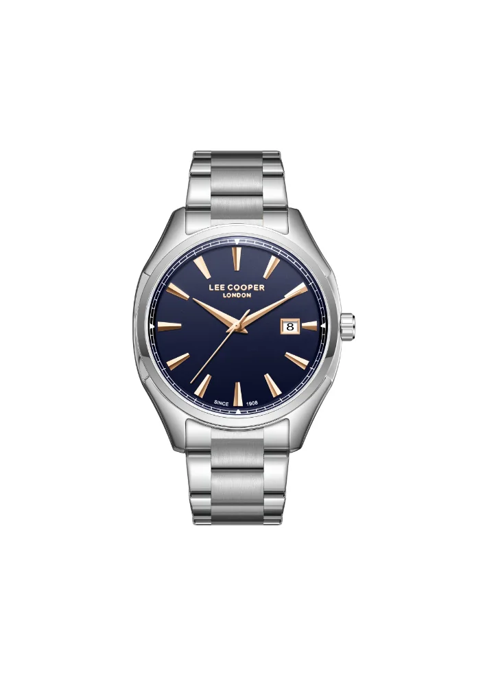 Lee Cooper LEE COOPER LC08007.390 Men's Analog Display Watch & Metal Strap Silver