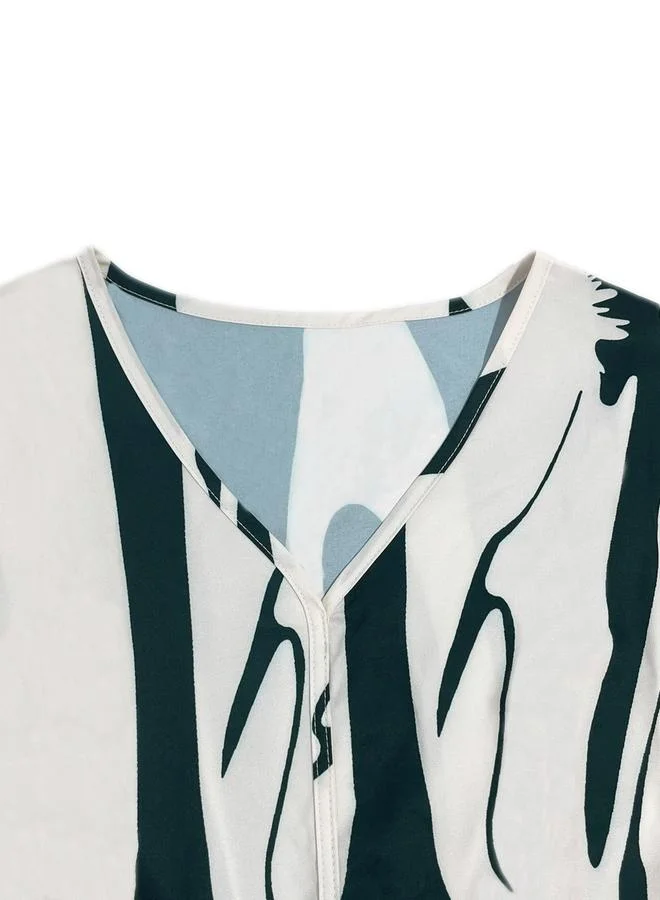 Take Two Women Green Printed Knee-Length Dress