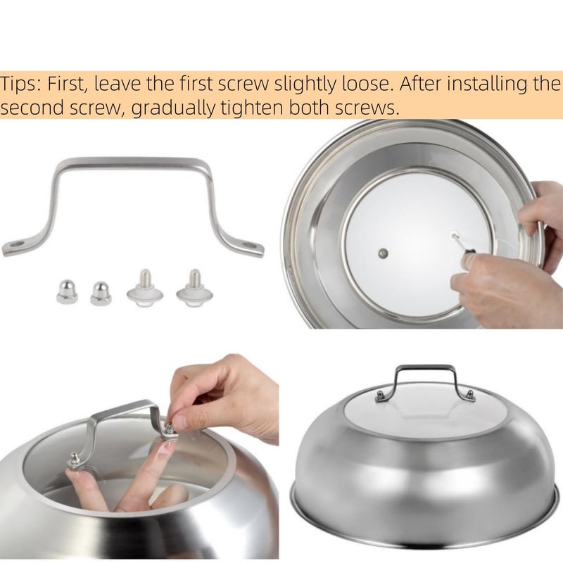 Kichwit 13.5 Inch Stainless Steel Basting Cover, Melting Dome for Griddle Cooking, Round Steaming Cover Lid with Tempered Glass Top and Steam Holes, Dishwasher Safe (13.5") - Image 5