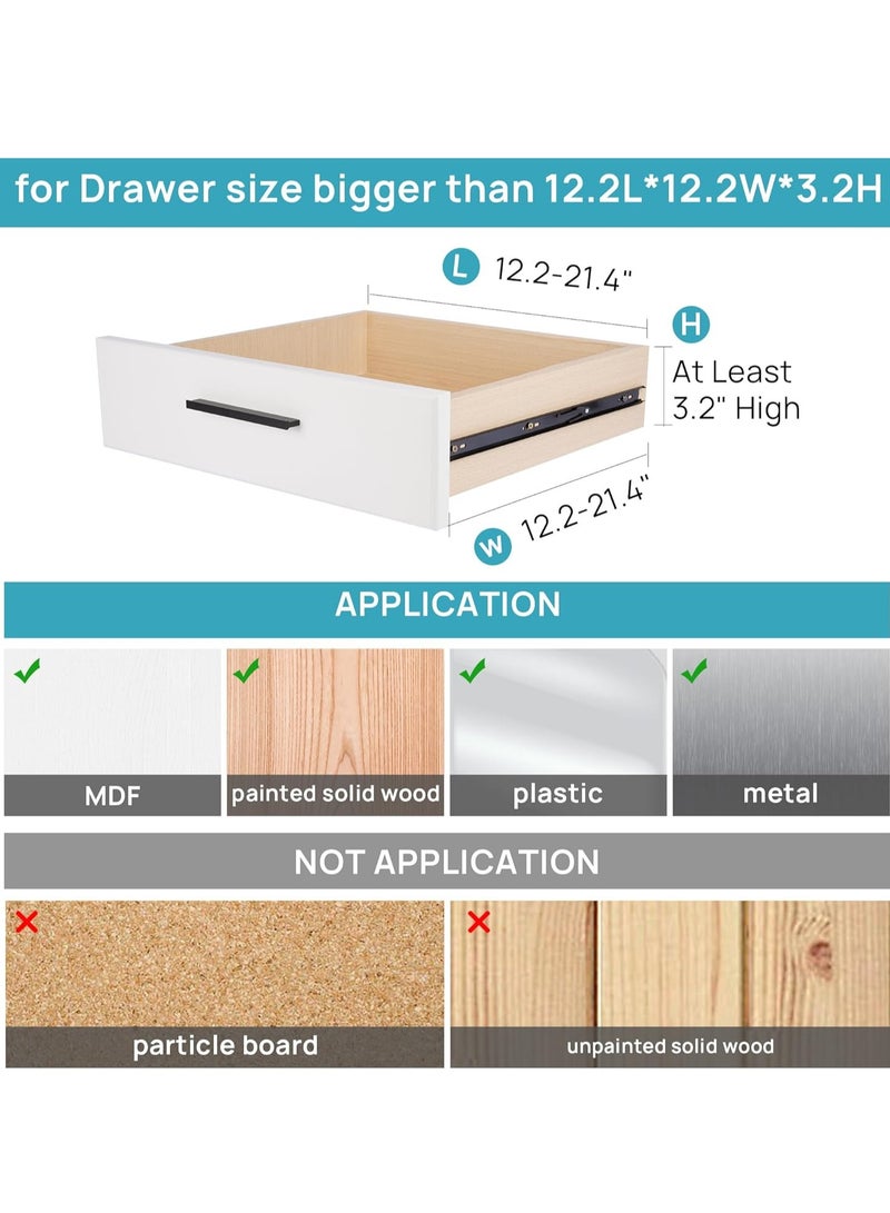 JOGAMS 2Pcs Drawer Dividers Organizers Adjustable 3.2 Inch High Expandable from 12.2 to 21.4 Inch Kitchen Utensils Organizer Clear Plastic Drawer Separators for Clothing Installed by Double Sided Tape - Image 2