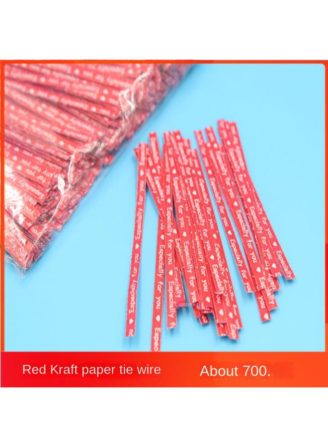 Bluejw Kraft Paper Tie Silk Baking Packaging Color Tie Bread Packaging Bag Tie Rope Lollipop Sealing Iron Tie Wholesale - Image 1