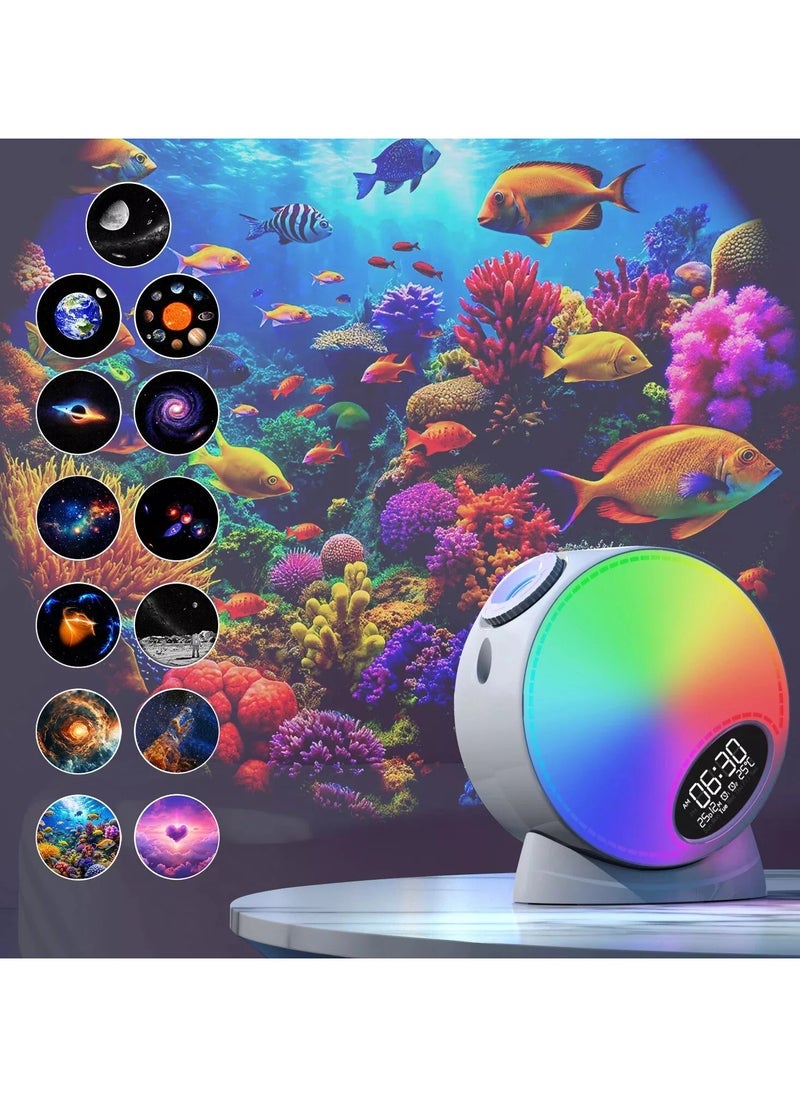 تايجر Planetarium Star Projector Night Light with Bluetooth Speaker & Clock Display – Rotating Galaxy Light for Bedroom, Sleep Aid, Kids & Adults – Remote Control & Timer Function  - Image 2