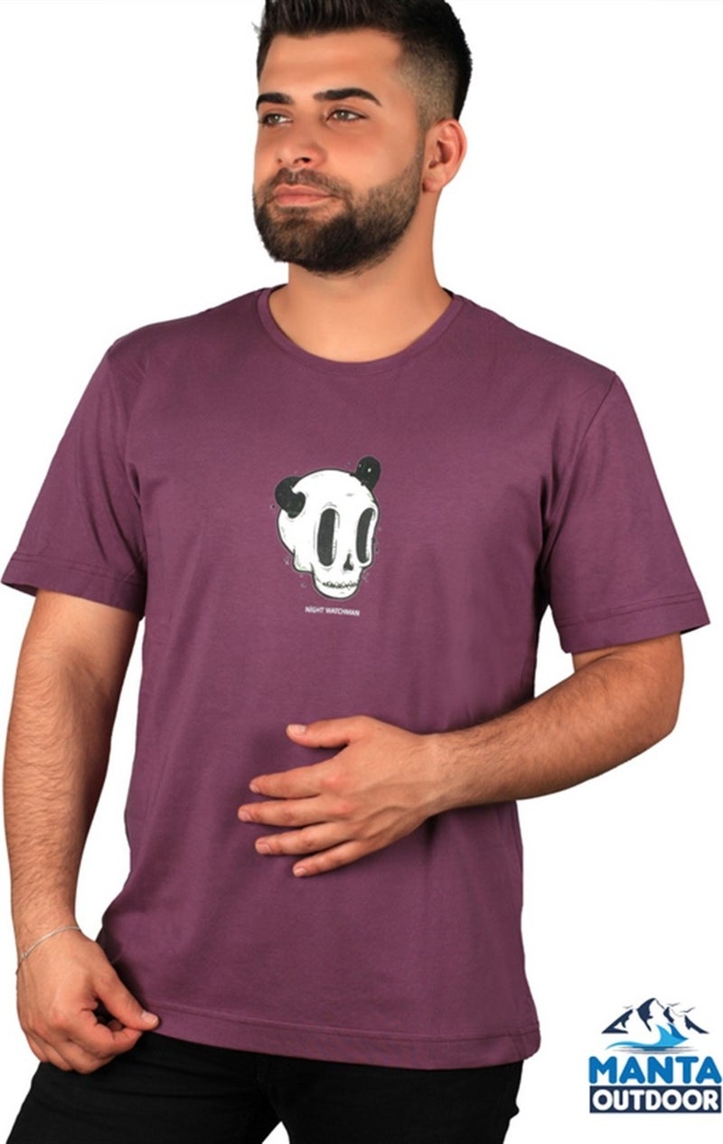 Mnt 2307-1 Skull Printed Men's T-Shirt