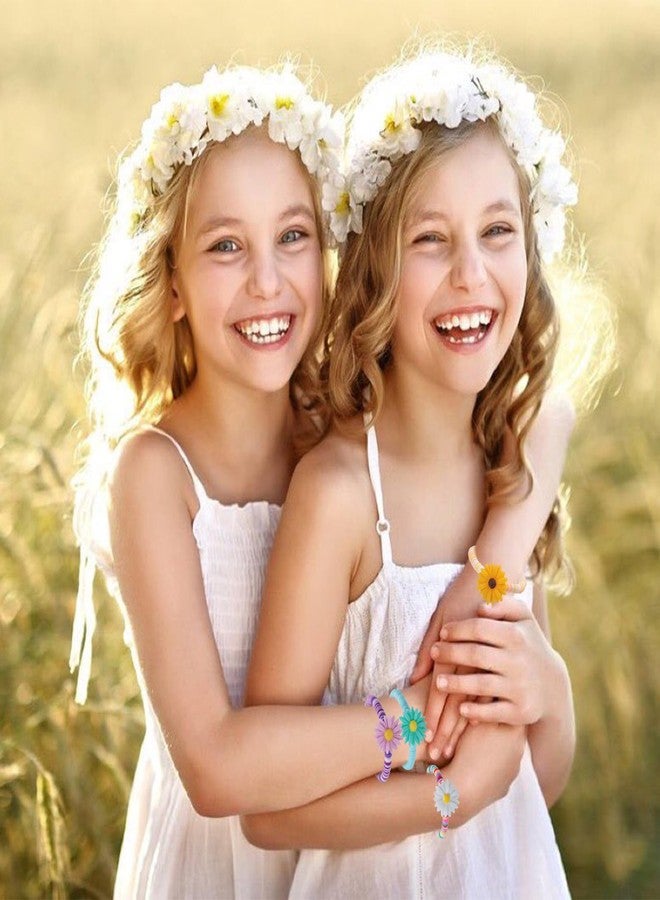 PinkSheep Bracelets for Girls,12PC Friendship Bracelets Heishi Flower Bracelet Jewelry Set for Toddler Girls 3-12 Years Old - Image 3