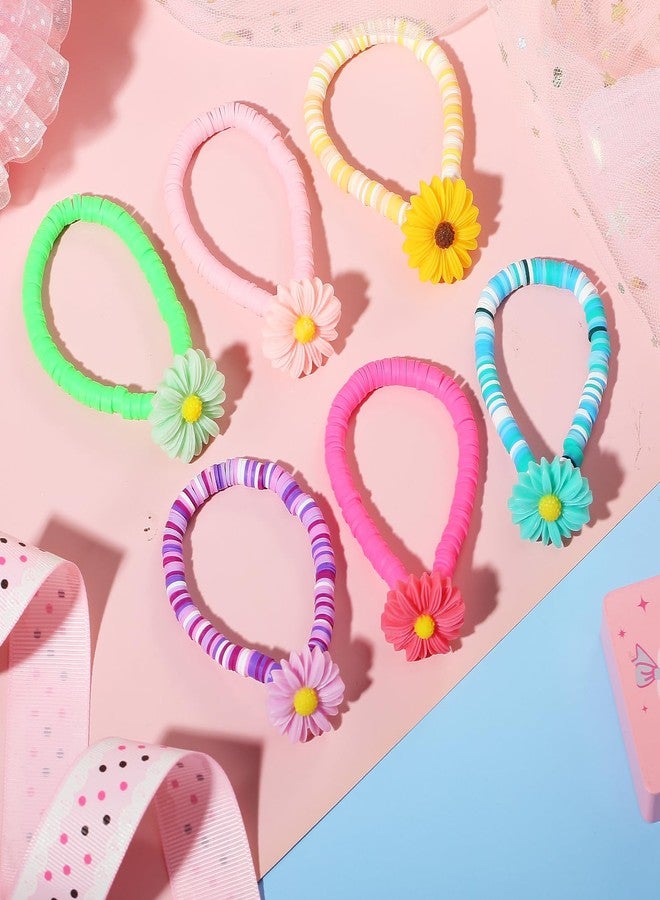 PinkSheep Bracelets for Girls,12PC Friendship Bracelets Heishi Flower Bracelet Jewelry Set for Toddler Girls 3-12 Years Old - Image 4