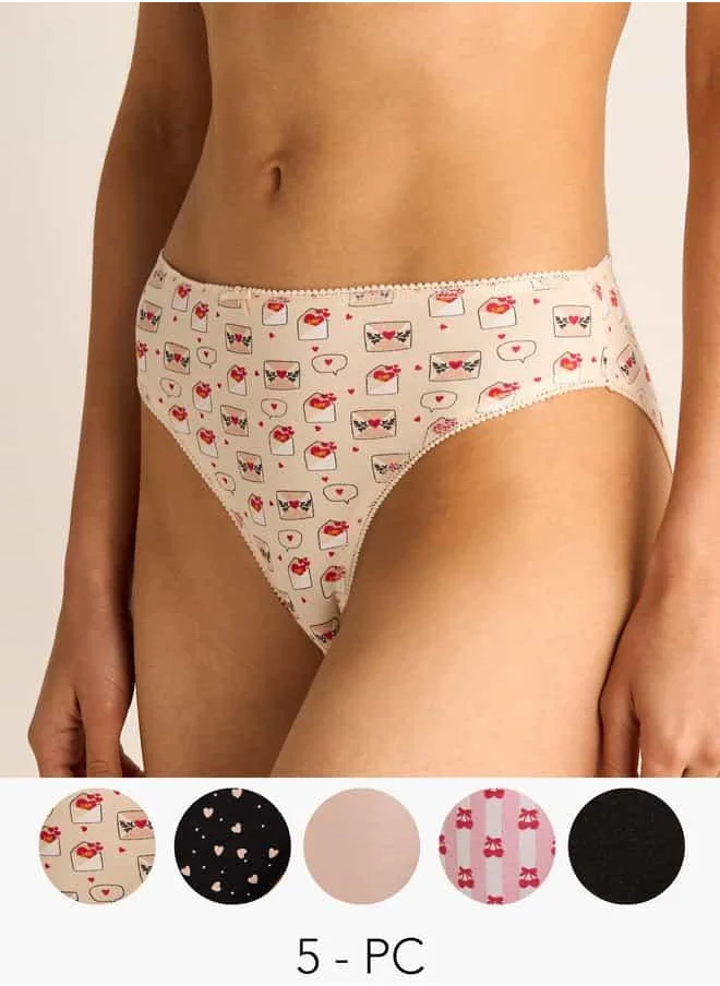 فاف Set of 5 - Assorted Bikini Briefs with Elasticated Waistband
