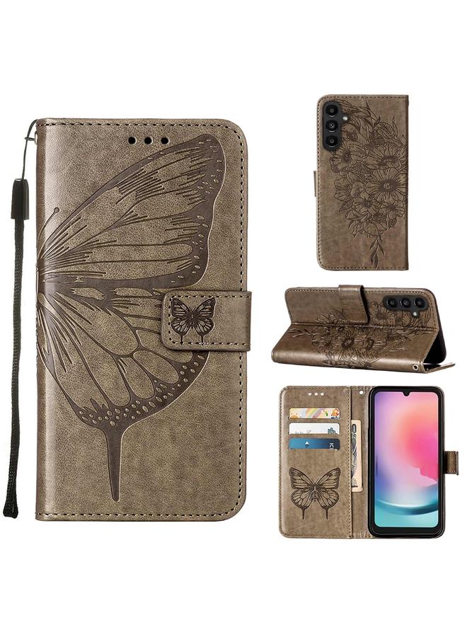 S-TOP Case For Samsung Galaxy A05s Embossed Butterfly Leather Phone Case - Image 1