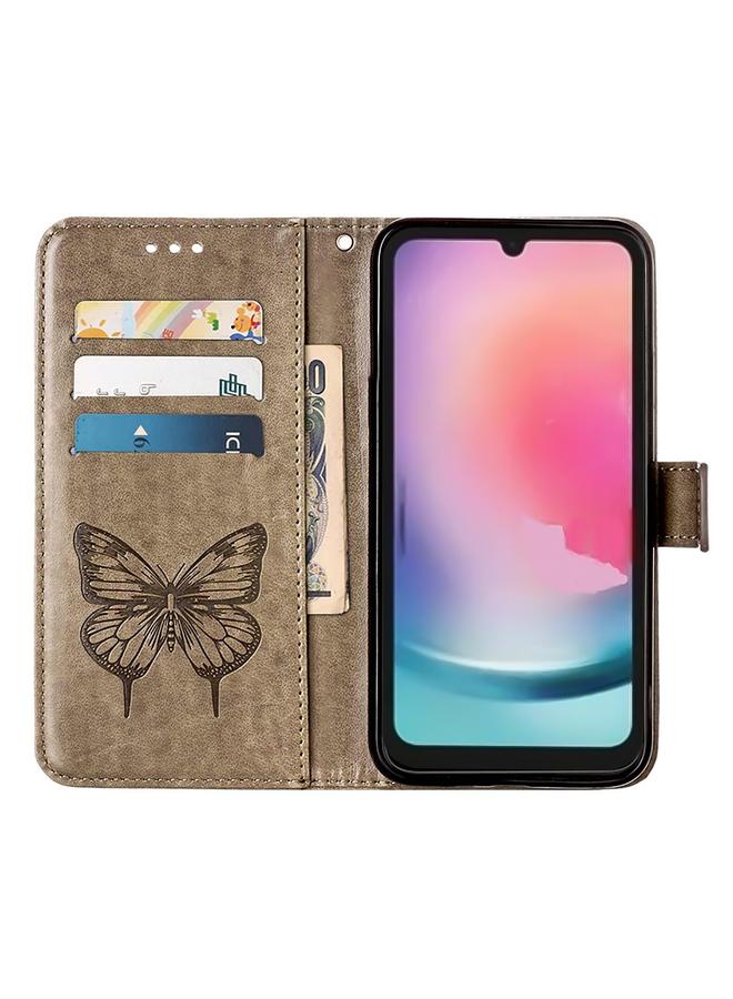 S-TOP Case For Samsung Galaxy A05s Embossed Butterfly Leather Phone Case - Image 3