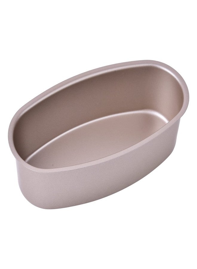 Bakeley Ellipse Cheese Cake Pan, 8-Inch Non-Stick Oval Cake Bread and Meat Bakeware for Oven and Instant Pot Baking (Champagne Gold) - Image 1