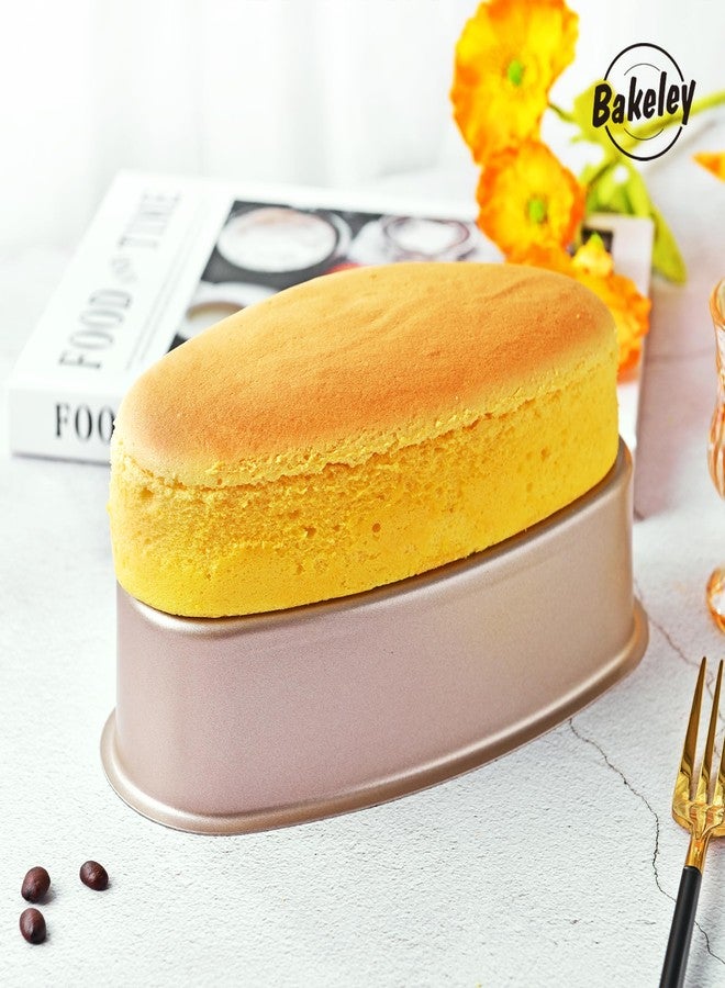 Bakeley Ellipse Cheese Cake Pan, 8-Inch Non-Stick Oval Cake Bread and Meat Bakeware for Oven and Instant Pot Baking (Champagne Gold) - Image 3