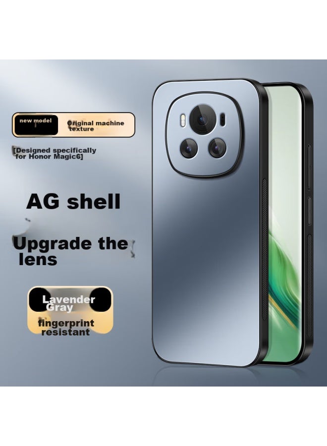 Shangsu Compatible With Honor Magic6 Phone Case, Huawei Magic6 Protective Cover, Ag Frosted Full Coverage, Real Machine Feel, Simple Business Luxury Style, Shockproof, For Women And Men, Lavender Gray - Image 1