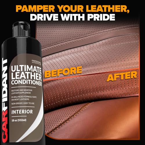 Carfidant Ultimate Leather Conditioner & Restorer - Full Leather Restore & Conditioning Kit with Applicator Pad for Car Seats, Couch, Furniture, Shoe, Sofa, Bag & Purses - 18 fl. oz. - Image 2