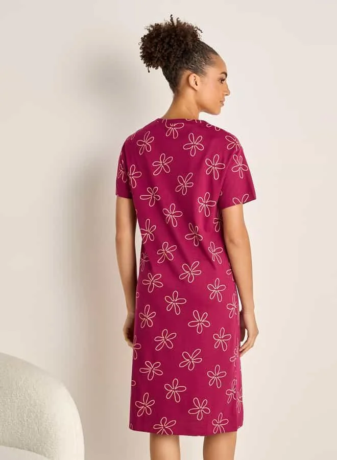 Splash FAV Printed Sleepshirt with Short Sleeves