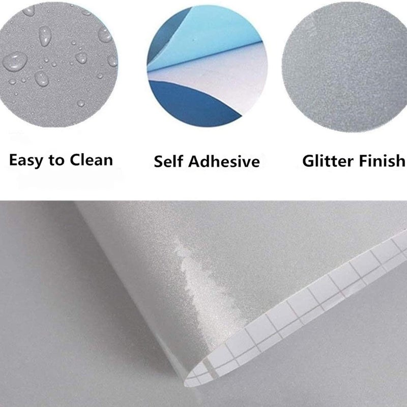 TANONE Gray Countertops Contact Paper Glitter Thickened Peel and Stick Wallpaper Waterproof Self Adhesive Removable Vinyl Film Wall Paper for Kitchen Cabinets Furniture DIY（15.8" X 78.8"） - Image 2