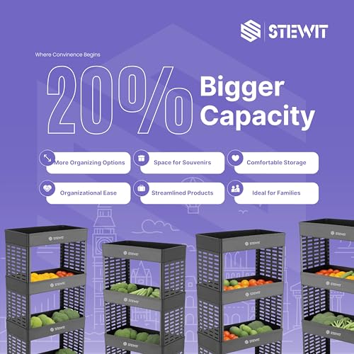 Stewit® Plastic Multipurpose 4-Tier Floor Mount Corner Shelf Kitchen Organizer Rack/Storage Shelf/Dish Rack/Storage Rack for Kitchen (Black) (4XL, Black) - Image 5