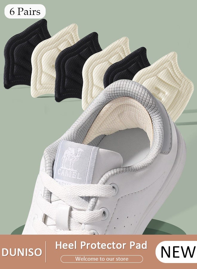 DUNISO حشوات وسادة الكعب الخلفية، 6 قطع من وسادات قبضة الأحذية، أحذية فضفاضة كبيرة الحجم، وسادات أحذية رياضية قابلة للتعديل مضادة للتآكل، نعل داخلي واقي للقدمين - Image 1