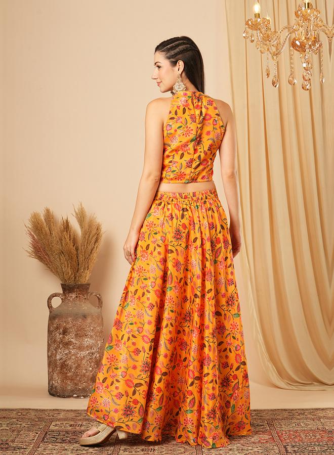 globus Halter Neck Tassel Detail Crop Top and Maxi Skirt Co-Ords - Image 3