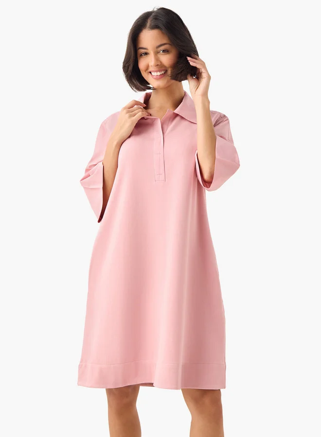 سبلاش فيڤ فستان قميص واسع بياقة