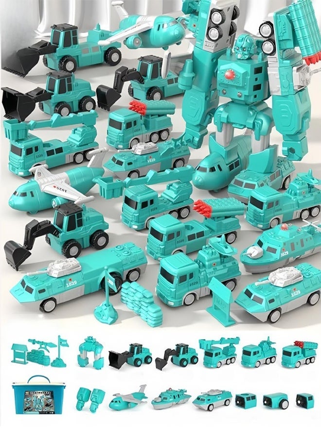 Magnetic Transform Engineering Car Assembled Toys with Storage Box, Magnetic Cars and Trucks for Kids, Magnetic Blocks for Toddlers,Outdoor Activities for Kids 3 years old and above - Image 1