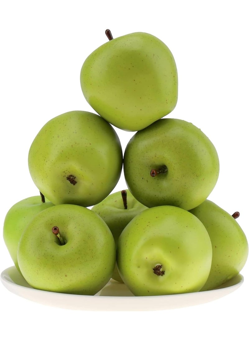 6 pcs High Grade Artificial Green Apples, 7cm Realistic Fake Fruit Decoration - Image 1