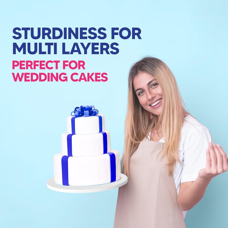 RICCLE 12 Inch Cake Drum Pack of 3 - Smooth-Edged - Sturdy Boards Round - Bend Resistant Multi-Layered Cake Base for Minimalist Displays - Image 3