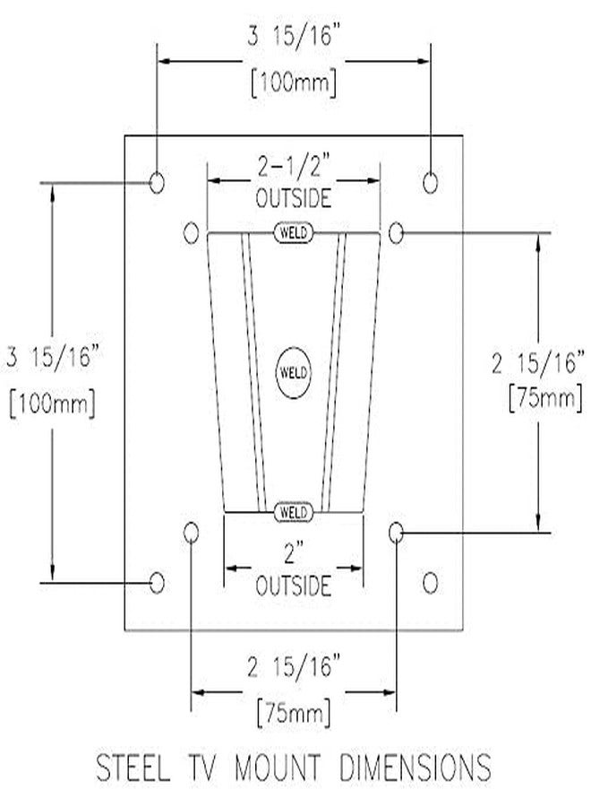 PAW International Steel 2 pc. RV TV Bracket, 1-Steel TV Bracket, 1-Steel Wall Mount | TV VESA 100x100 & 75x75 Pattern (if Your TV Pattern is Larger, See Adapter info Below) - Image 4