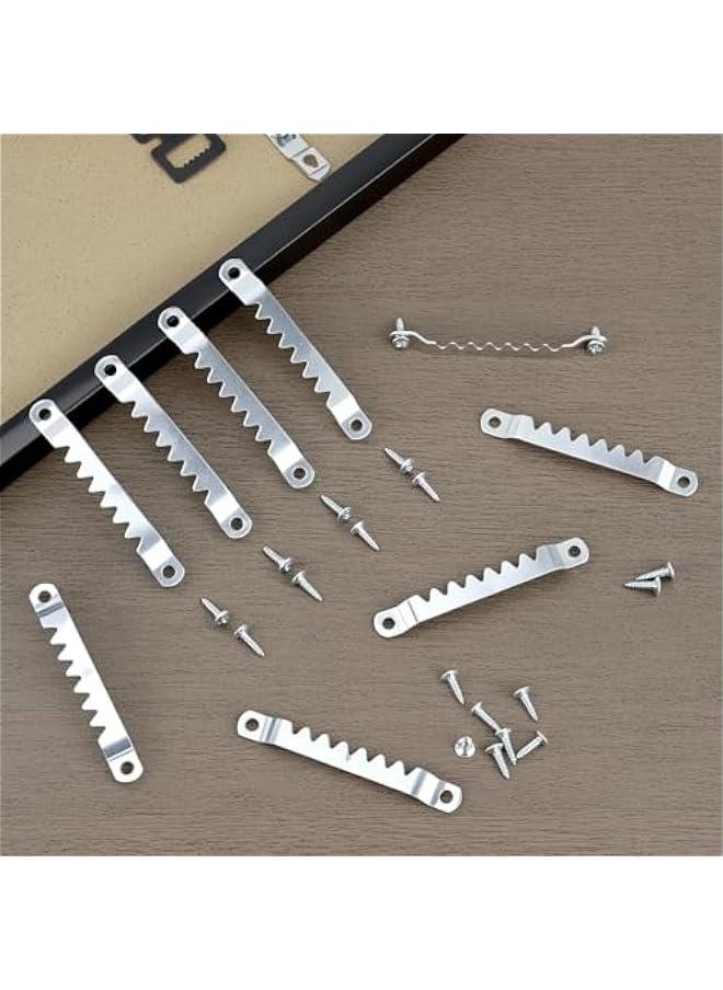 Arabest Sawtooth Hangers Large with Screws, 100 Pcs, Steel with Zinc Finish, Includes 200 #6 x 1/2 inch Screws, Canvas and Picture Frame Hangers  - Image 2