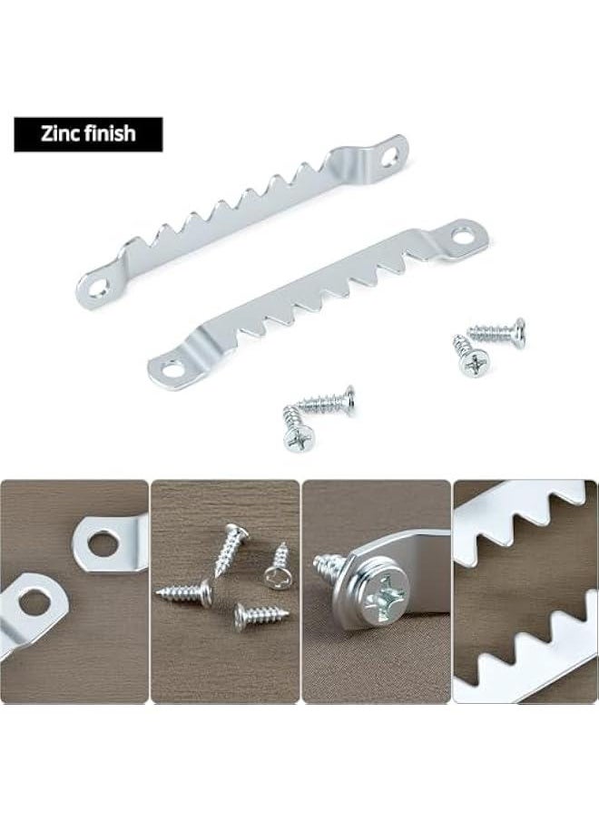 Arabest Sawtooth Hangers Large with Screws, 100 Pcs, Steel with Zinc Finish, Includes 200 #6 x 1/2 inch Screws, Canvas and Picture Frame Hangers  - Image 3