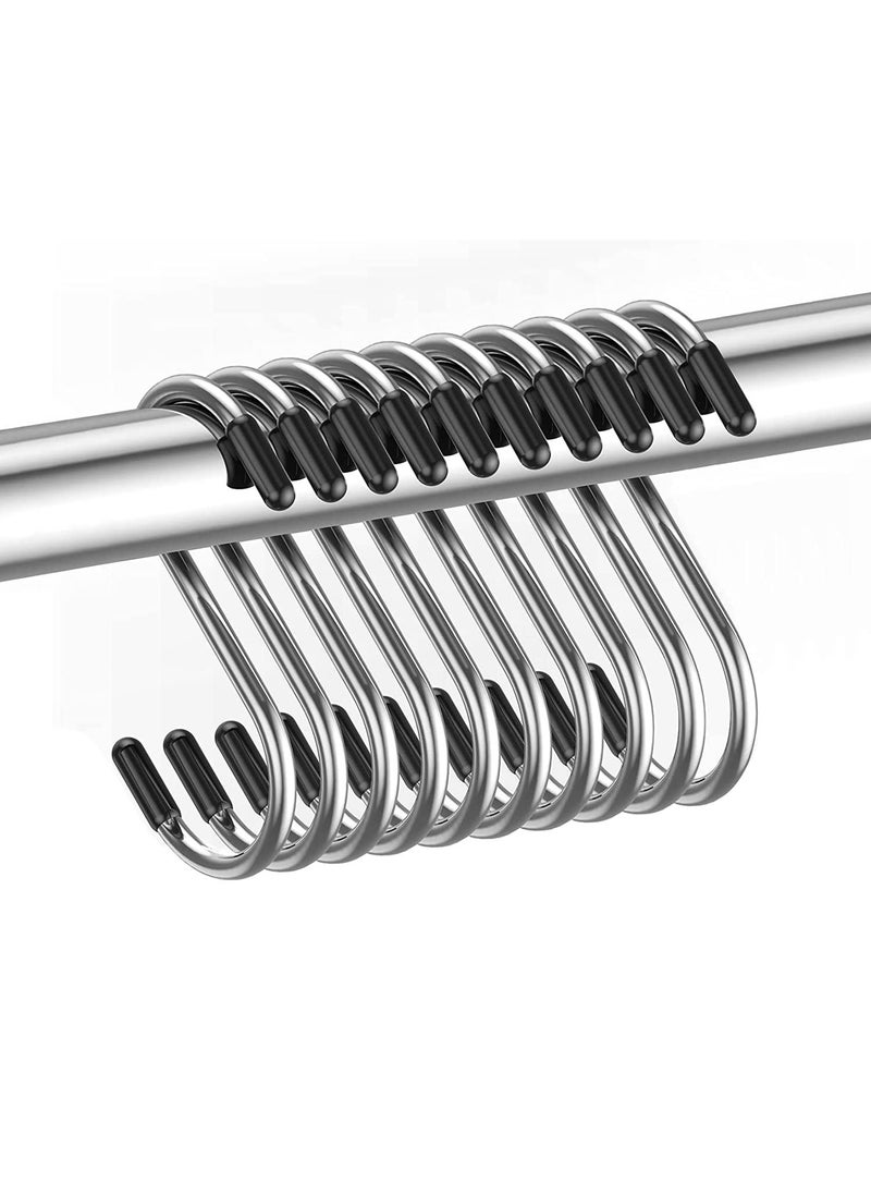 Trifecta Trifecta S Shape Hooks Stainless Steel Pack 12 PCs for Hanging Pots and Pans Storage Holder Rack Hanger Heavy Duty Hanging for Kitchen Wardrobe Work Shop Bathroom Garden Office 12  - Image 1