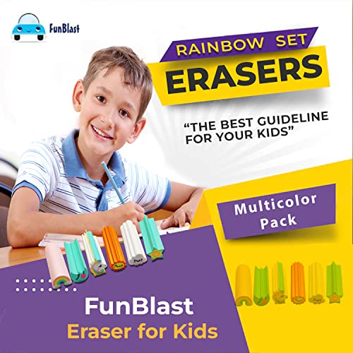 FunBlast Rainbow and Unicorn Erasers for Kids – Colorful Pencil Erasers for Kid, Boys, Girls, Kawaii Erasers, Fancy Eraser for Children School Kids, Return Gift - Image 4