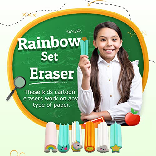 FunBlast Rainbow and Unicorn Erasers for Kids – Colorful Pencil Erasers for Kid, Boys, Girls, Kawaii Erasers, Fancy Eraser for Children School Kids, Return Gift - Image 2