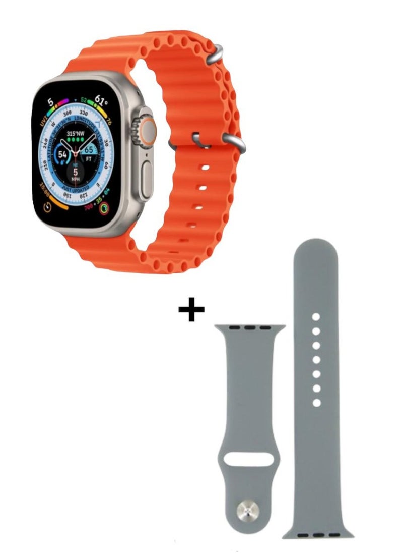 Generic Generic Ultra 2 Space Titanium case smart watch with activity tracking Orange/Gold  - Image 2
