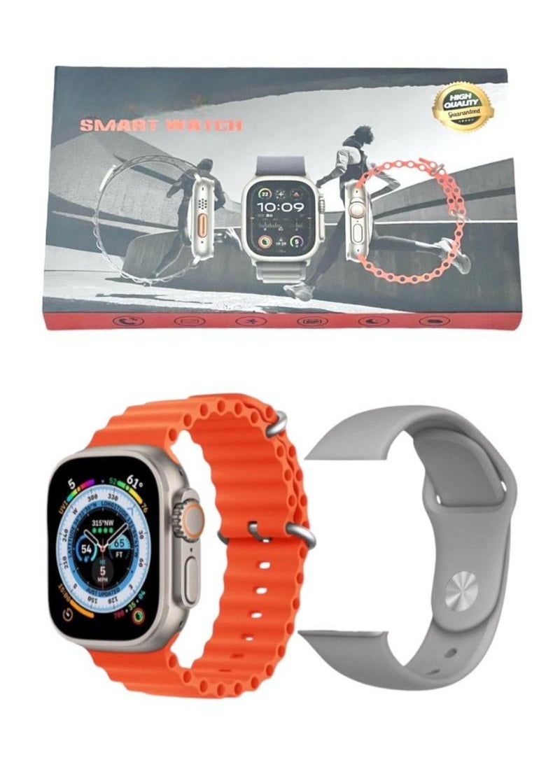 Generic Generic Ultra 2 Space Titanium case smart watch with activity tracking Orange/Gold  - Image 1