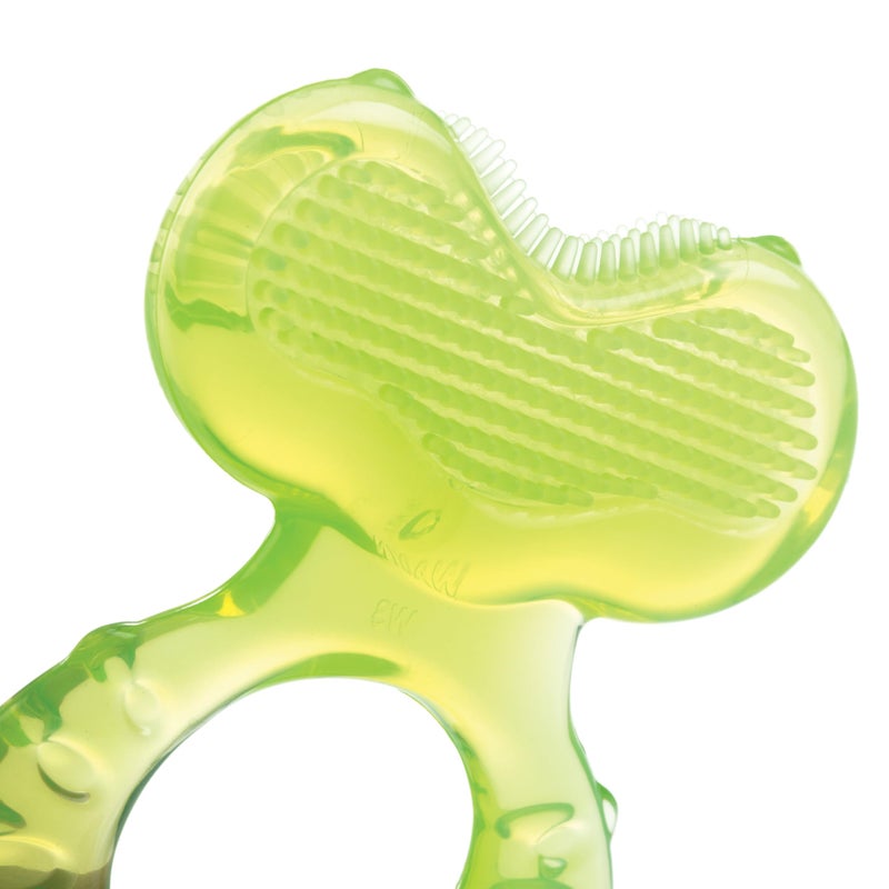 Nuby Silicone Teethe-EEZ Teether with Bristles, Includes Hygienic Case, Green (Pack of 1) - Image 3