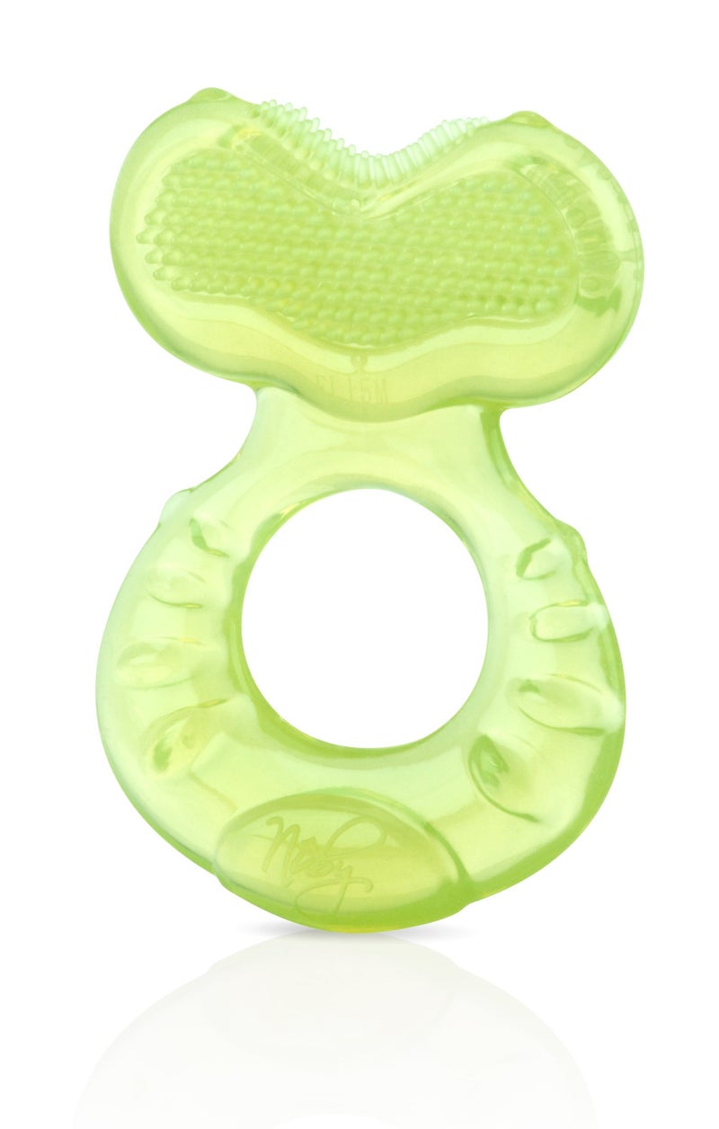 Nuby Silicone Teethe-EEZ Teether with Bristles, Includes Hygienic Case, Green (Pack of 1) - Image 4