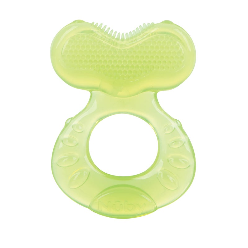 Nuby Silicone Teethe-EEZ Teether with Bristles, Includes Hygienic Case, Green (Pack of 1) - Image 2