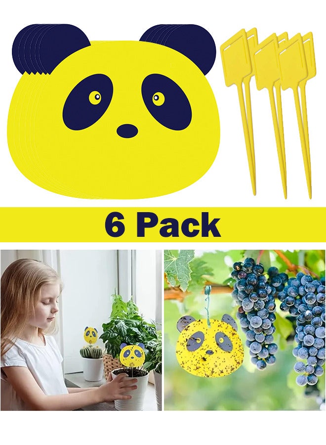 6 Pack Fruit Fly Traps Panda Gnat Sticky Traps for Indoor Outdoor House Plants Fungus Traps Insect Catcher for Mosquitoes Bug Fungus Gnats Pest Insect Catcher Killer - Image 1