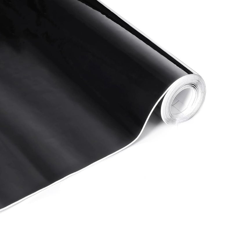 Lypumso Gloss Black Vinyl Wrap Car Wrap Film Vinyl with AirRelease Technology Self Adhesive Car Sticker for DIY Automotive Exterior Interior Decals 1ft x 10ft