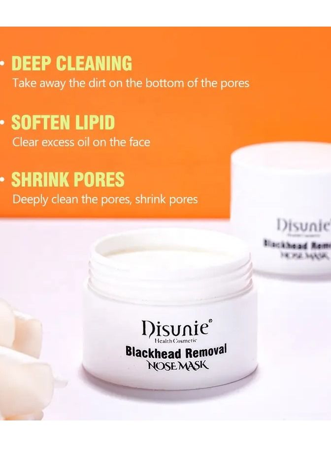 Disunie قناع إزالة الرؤوس السوداء مع 60 شريط لإزالة الرؤوس السوداء قناع تقشير للأنف منظف مسام الوجه قناع تنقية للوجه لمقاومة حب الشباب والتحكم في الزيوت قناع إزالة الرؤوس السوداء للأنف 30 جرام - Image 4