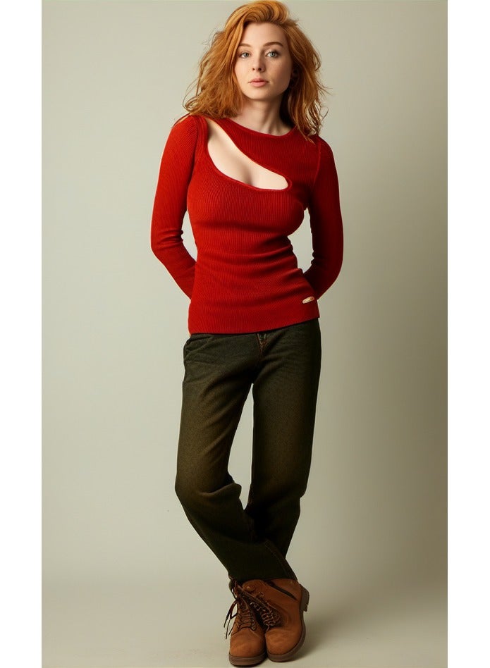 GUESS Guess Women Long Sleeve Red Open Pullover  - Image 1