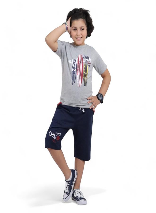 تشويس بيجامة ولادي قطن فاخر (عمر 12 سنة) - تشكيلة صيف 2024 - أقمشة ناعمة وألوان نابضة بالحياة لإطلالة أنيقة ومريحة, متوفر الان فى 🌈 تشويس - Image 1