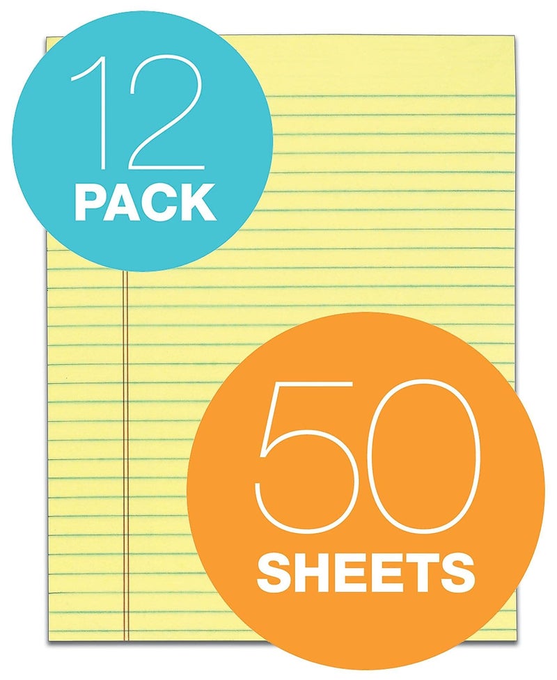 TOPS 7522 The Legal Pad Glue Top Pads, Legal/Wide, 8 1/2 x 11, Canary, 50 Sheets (Pack of 12) - Image 5