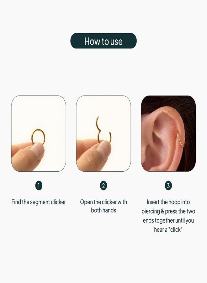 بافوا أقراط حلقية من التيتانيوم مطلية بالذهب الأصفر عيار 14 قيراطًا من بافوي، مناسبة للرجال والنساء | أقراط مفصلية | حلقة غضروفية للأنف | مجوهرات ثقب الحاجز الأنفي | مقاس 20 | قطر 6 مم | سمك 0.8 مم - Image 3