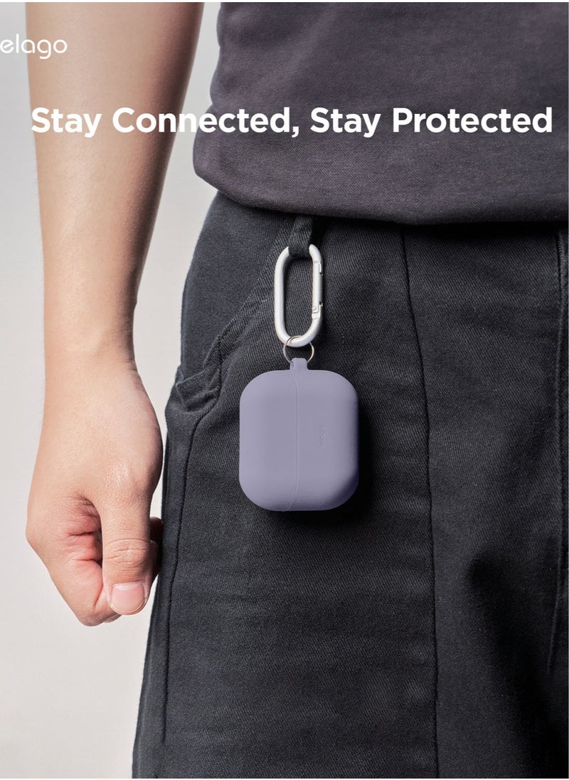 Elago - Silicone Hang for Samsung Galaxy Buds3 and Galaxy Buds 3 Pro Case Cover with Carabiner - Stone - Image 1
