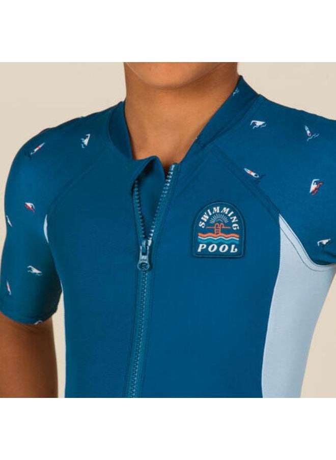 NABAIJI Boy's Wetsuit - Shorty 100 Short Sleeve - Navy Blue / Blue  - Image 3