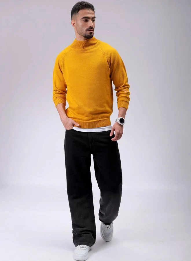 شركة المرآب الهندية Men Relaxed Fit Solid High Neck Sweater